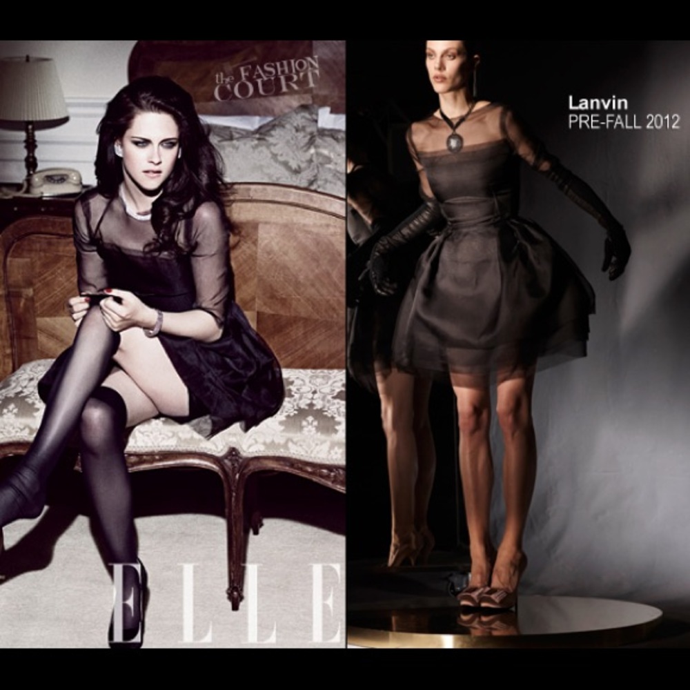 Lanvin Silk Tulle Black Dress